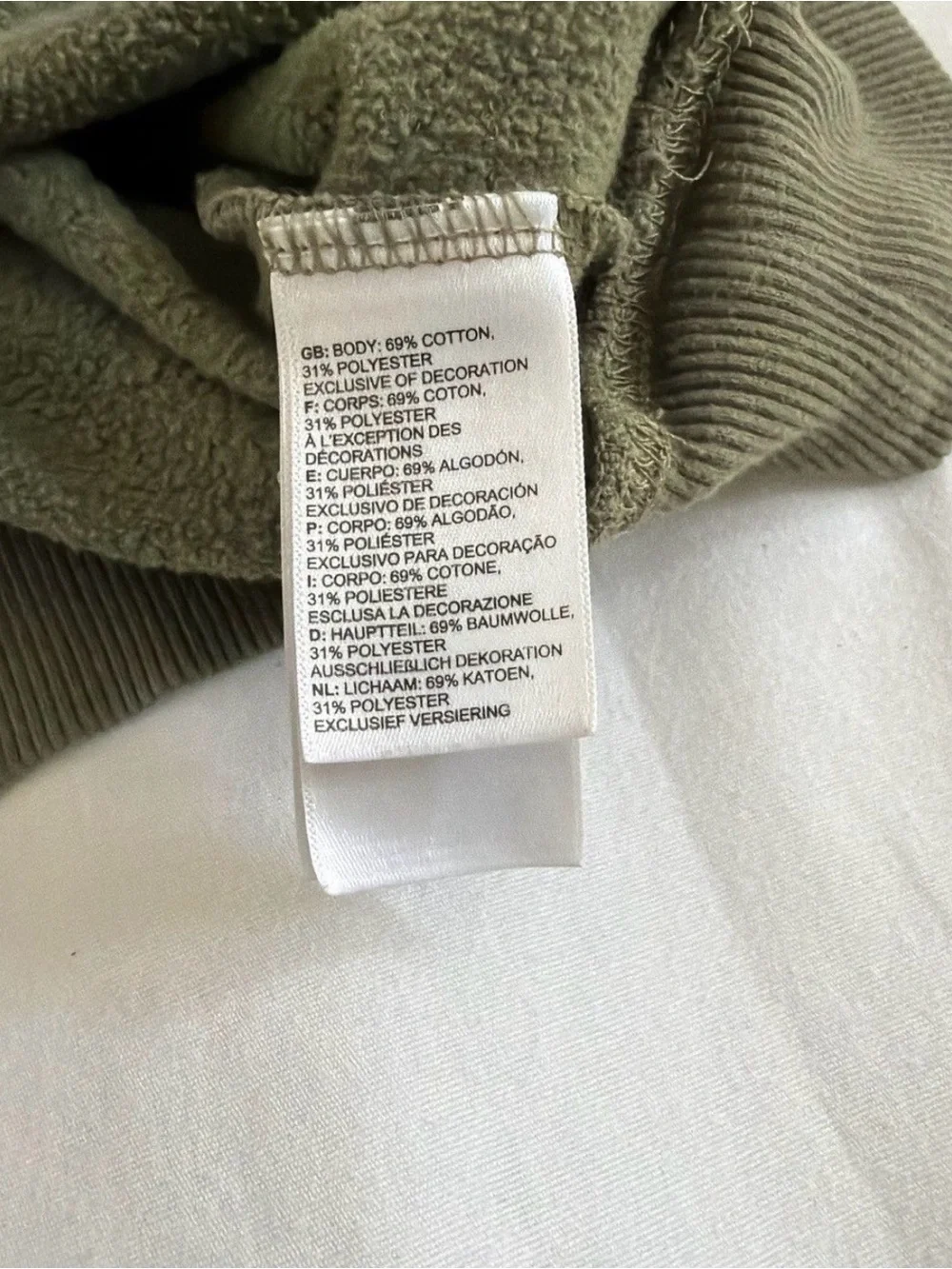 The North Face Olive Green Pullover Hoodie with Bear Graphic
